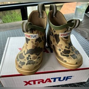 XTRATUF Little Kids' Ankle Deck Boots - Duck Camo Rain Boots